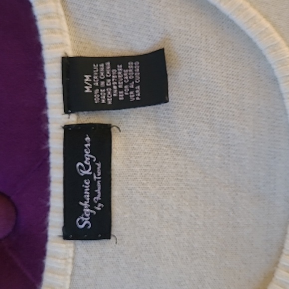Stephanie Rogers Cream Sweater Adult M - Picture 6 of 7